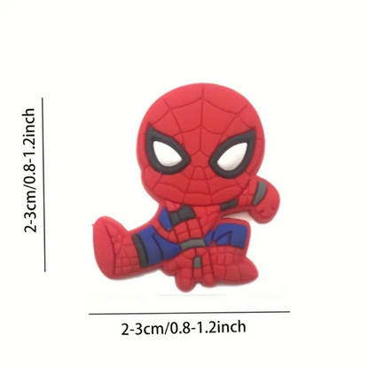 Dijes Charms Pins para Zapatos Crocs de Spiderman 12uds.