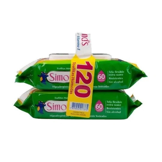 Simonds Toallas Húmedas Aloe Vera Pack x 2 120uds.